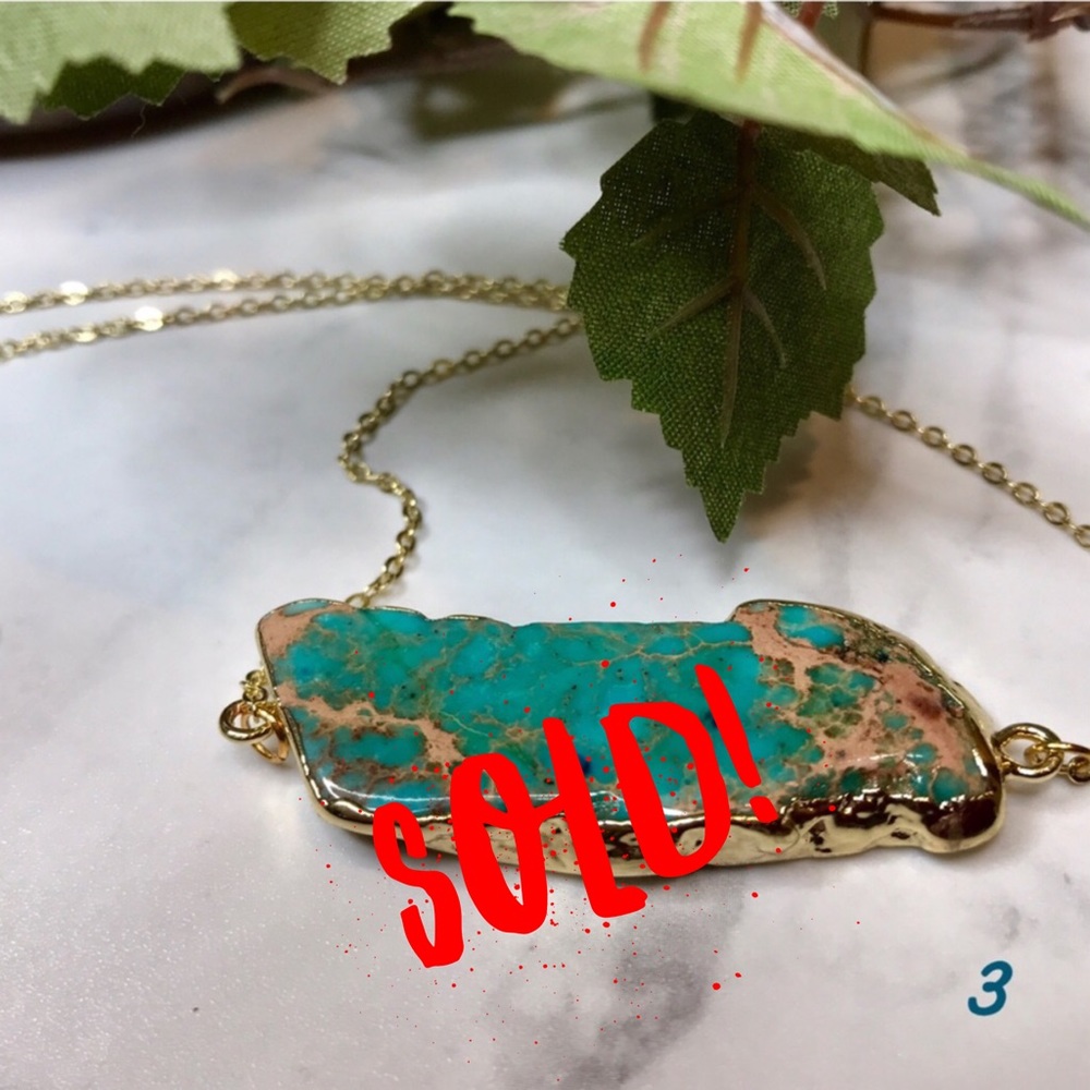 RESTOCKED! Jasper stone/18KG pendant - Picture 6 of 7